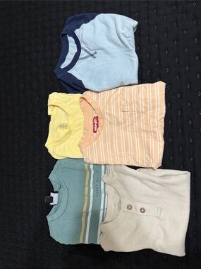 Wrangler Peach & Pastel Mix Kids Short Sleeve Tee Set.  Bundle of 5